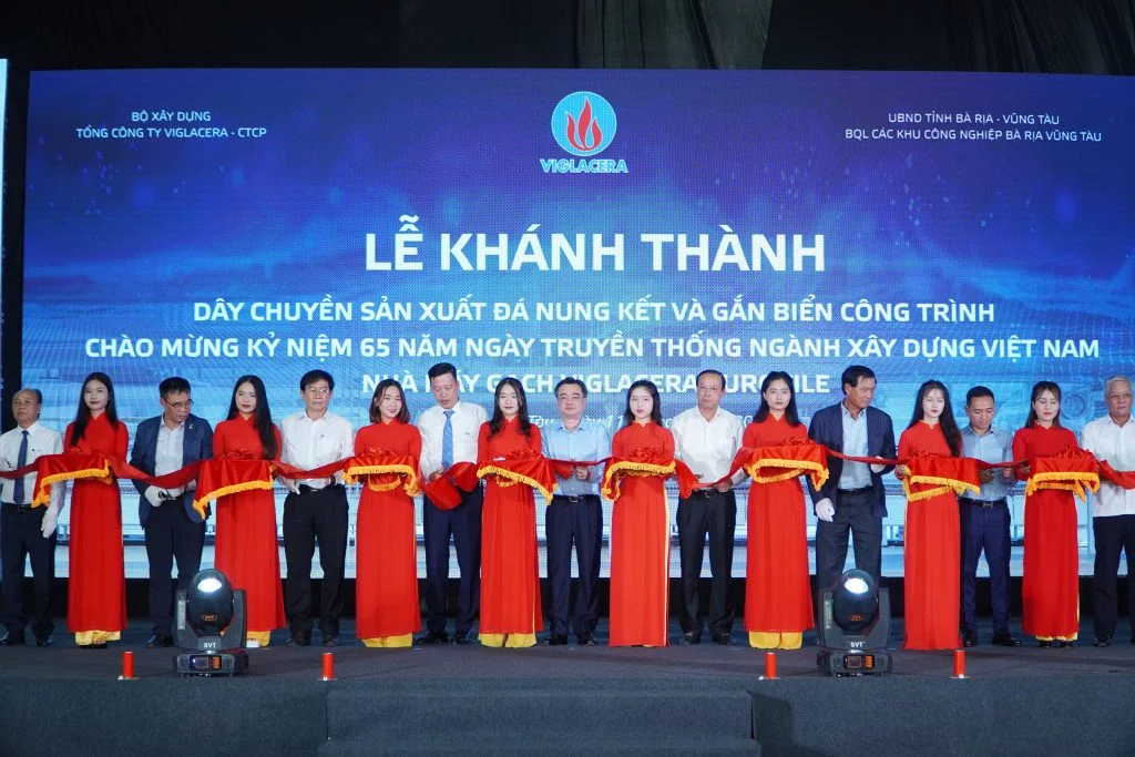 Viglacera khánh thành dây chuyền sản xuất Đá nung kết hơn 1.200 tỷ đồng