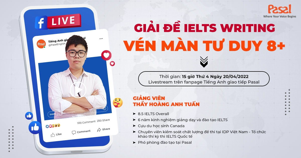 LIVESTREAM THÁNG 4: GIẢI ĐỀ IELTS WRITING – VÉN MÀN TƯ DUY 8+