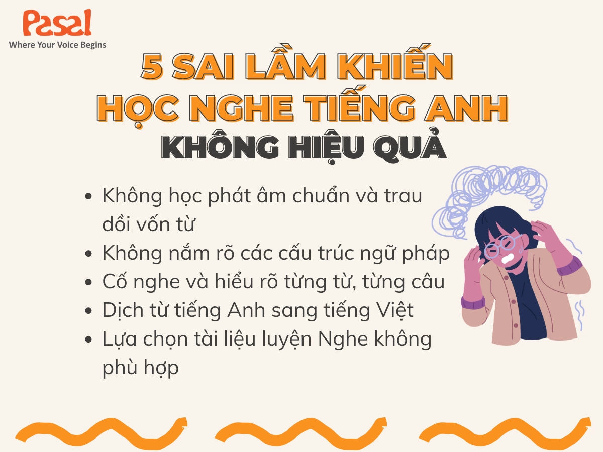 5 sai lầm khiến bạn học nghe tiếng Anh kém hiệu quả