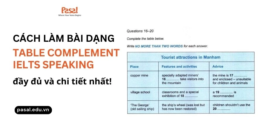 Các bước chinh phục dạng bài Table Completion IELTS Listening